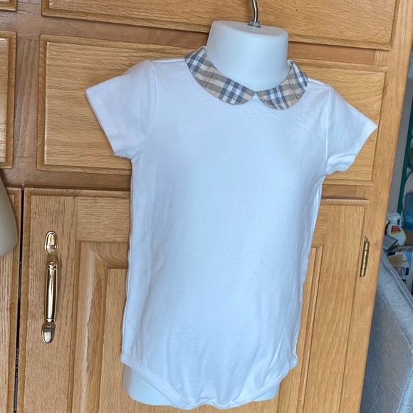 🔥NWOT🔥BURBERRY NOVA CHECK Baby/Toddler S/S White Onsie👶18 months/2T🔥Unisex - Picture 12 of 12